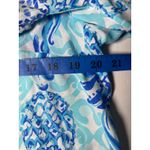 Lilly Pulitzer Pineapple Print Tunic Top S Bell Sleeve Blue‎ White Boho Resort Vacation Rayon Photo 7