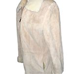 Liz Claiborne new beige suede coat with zip up front and faux fur trim! Photo 3