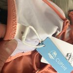 Cupshe NWT Peach & Floral Navy Bikini Set sz S Photo 2