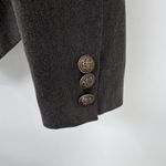 CAbi  Military Blazer Jacket Womens 10 Gray Embroidered Polyester Metal Buttons Photo 3