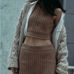 Alo Yoga Cable Knit Winter Bliss Mini Skirt Toasted Almond XS Photo 9