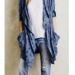 Anthropologie Hei Hei Melita Utility Jacket Blue Embroidered Floral Boho Size L Photo 1
