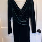 Eliza J Surplice V-Neck Long Sleeve Velvet Ruched Sheath Dress (size 6) Photo 3