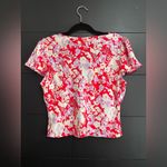 ASTR  The Label Floral Silky Short Sleeve Dressy Casual Women’s Blouse Sz M EUC Photo 3
