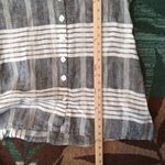 Habitat  Black and White Striped Button Up Blouse Linen Vacation Size XS Photo 7