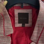 The Limited NEW Womens  Jacket Zip Blazer Red Woven Gold Metallic Size L Photo 3