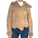 Danier Tan Suede & Faux Fur Lined Hooded Jacket • Sz XS Photo 1