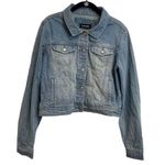Rue 21 Denim Jacket Womens Blue Wash faded Button Up Trucker XL Button Pockets Photo 0