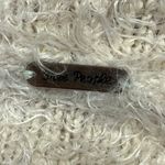 Free People Cream Eyelash Knit Hooded Hoodie Hi Low Pullover Sweater Top Size L Photo 3