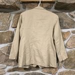 Vintage Beige Light Earth Tones Neutral Boho Beachy Linen Blazer Size L Photo 3