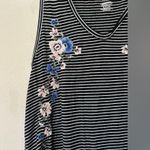 American Eagle Soft & Sexy Embroidered Floral Striped Tank Small Photo 3