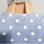 Vintage 80s Ultra Dress Polka Dots Blouse Elegant Top Blazer Baby Blue Pastel 14 Photo 7