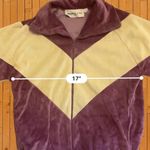 Adolfo Sport Vintage Women’s Size Small Velour Track Jacket • Purple & Cream GUC Photo 10