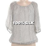 Elena Baldi MADE IN ITALY 100% Silk Elegant Sheer Gray Blouse Leopard print Size L Photo 0