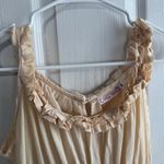 Pura Vida cream ruffle rose blouse size medium Tan Photo 1