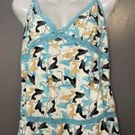 Baby Phat Loungewear Shirt Womens XL Blue Cat Print Lace Trim Cami Top Photo 0