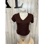 Eye Candy Brown v neck top Photo 3