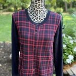 Tommy Hilfiger Women's Marilyn Sparkle Plaid Cardigan Size: L 100% Cotton GR Photo 0