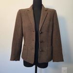 J. McLaughlin  Wool Herringbone Tweed Blazer Jacket Silk Lined Gray Size 4 Photo 12