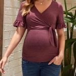 SheIn medium maternity flounce sleeve wrap blouse Photo 0