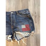 Old Navy Patriotic flag cut off jean shorts womens size 12 button up fly 1.5" inseam Photo 1