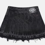 SMFK Wilderness Wandering Black Pleated Short Jean Skirt Size L Photo 4