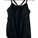 Cacique Swim by Lane Bryant plus size black & white polka dot tankini top sz 14 Photo 1