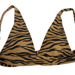 Aerie NWT Brown Tan Black Zebra Print Triangle Bikini Swim Top Size Small Photo 0