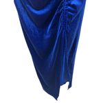 One Shoulder Velvet Ruched Evening Party Dress S royal blue formal going out Photo 4