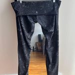 Lululemon Wunder Under Pant Full-On Luon Roll Down Star Crushed Coal Black sz 10 Photo 9