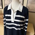 Faherty Rugby Jersey Dress in Cape May Stripe Navy Size Medium Photo 3