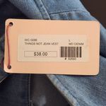 Denim Blvd . Denim Button-Up Vest with Strappy Back NWT Sz Large Cropped Vest Photo 5