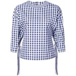 ROSETTA GETTY Gingham Blouse Womens Size 2 Picnic French Girl Cottage Retro Chic Blue Photo 10