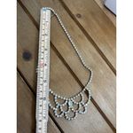 Vintage Rhinestone Bib Necklace Statement Piece Silver Photo 3