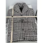 Badgley Mischka  Houndstooth Puffer Coat Jacket Women's M/M Black White Belted Photo 2