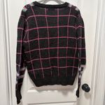 Woolrich Vintage  Woman Sweater size Large Grey Wool Cardigan Plaid Fair Isle Photo 9