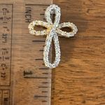10k Gold Two Toned Diamond Pendant Slide Silver Photo 6