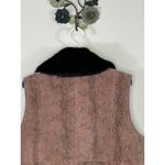 Lisa International Vest Leather Detachable Faux Fur Collar Snake Print Large Photo 7
