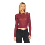 Free People Semi Sheer H2O Sweater Garnet Red XS New Photo 9