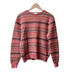 Laura Ashley  Vintage 100% Wool Long Sleeve Pullover Sweater Red Medium Large M/L Photo 1