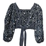 Ulla Johnson Bahati Patchwork Blouse Women’s Size 6 Blue Cotton Boho Tie Back Photo 8