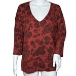 Democracy Shirt Womens XL Red Cheetah Print Twist Back Open Back Grunge Edgy Fun Photo 0