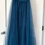 Jenny Yoo Anthropologie Annabelle Tulle Convertible Dress Gown Teal Size 2 Photo 0