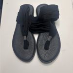 Sanuk  Black Yoga Mat Sling Back Flip Flops Beach Comfort Sandals Women’s Size 9 Photo 1