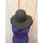 Phenix Women’s Gray Black Wool Leather Trim Wide Brim Hat Floppy Vintage Fall Photo 1