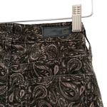 Anthropologie AG Paisley Velvet Black Tan Gold Print Skinny Jeans Cigarette pant Photo 9