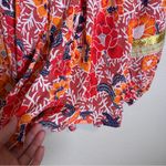 Cynthia Steffe Cynthia Rowley Red Gold Floral Boho Blouse Womens 1X Fall Peasant Flowy Shirt Photo 6