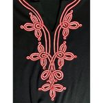 Ming Wang Women's Black Tunic Top M Long Sleeve Embroidered Casual Photo 7