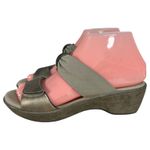 Naot Pinotage Ornament Leather Gold Taupe Wedge Sandals Size EU 37 US 6 Photo 3