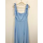 Lulus NEW  Love Me Forever Light Blue Tie Strap Square Neck Maxi Dress Formal L Photo 5